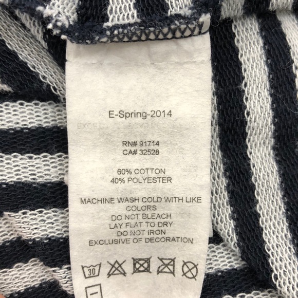 Armani Exchange Striped V-Neck Pull Over Hoodie - Picture 6 of 6